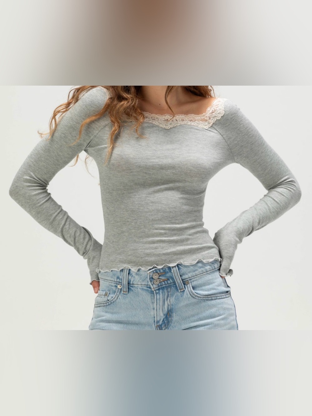Free People•Oh My Darling Long Sleeve•Heather Grey•Size S•NWT